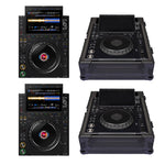 AlphaTheta CDJ-3000X DJ Media Players with Headliner HL10208 Black Flight Cases by AlphaTheta