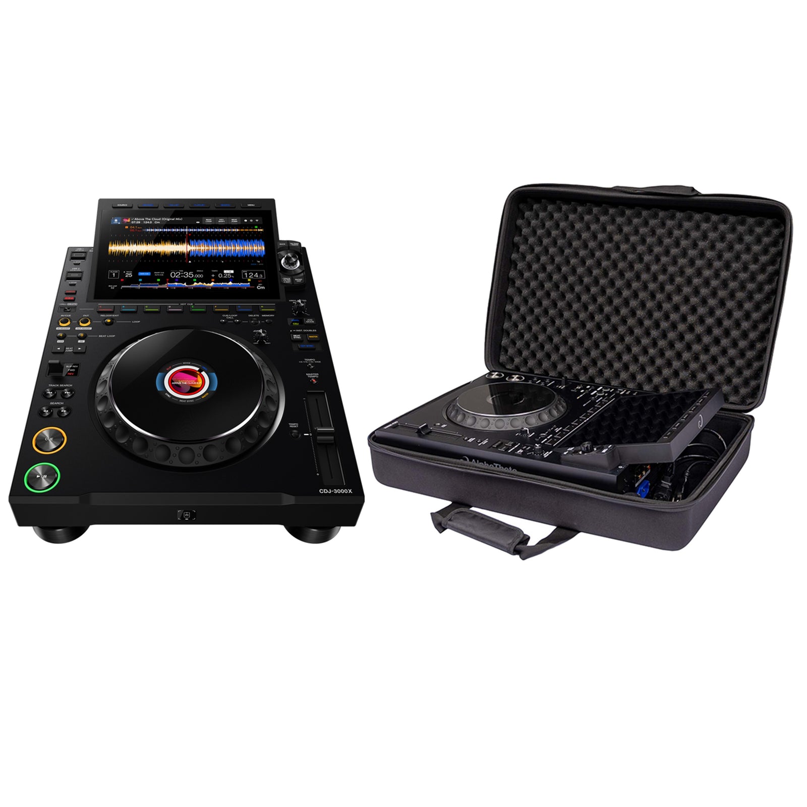 AlphaTheta CDJ-3000X DJ Media Player with Headliner HL12023 Pro-Fit Case by AlphaTheta