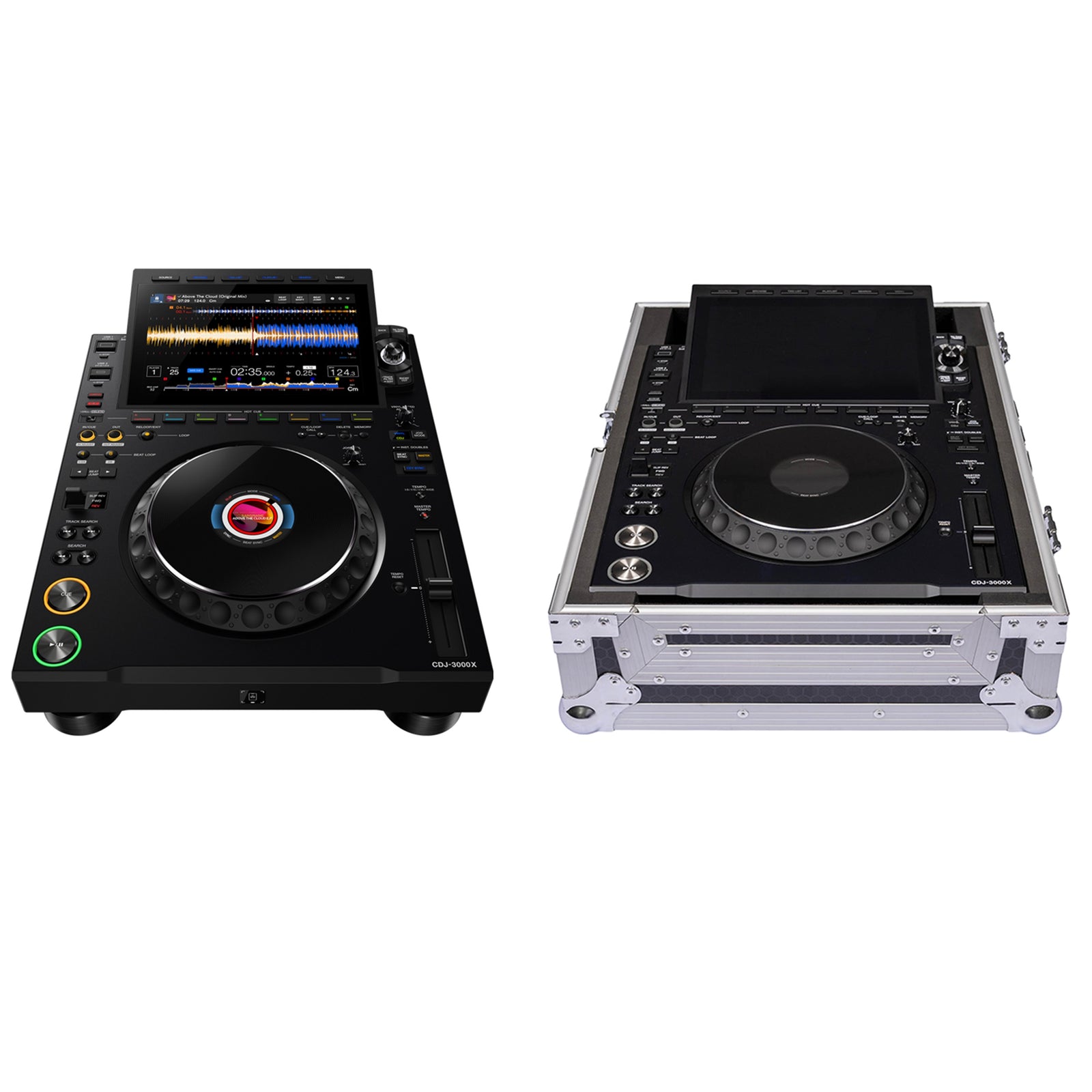 AlphaTheta CDJ-3000X DJ Media Player with Headliner HL10207 Flight Case by AlphaTheta