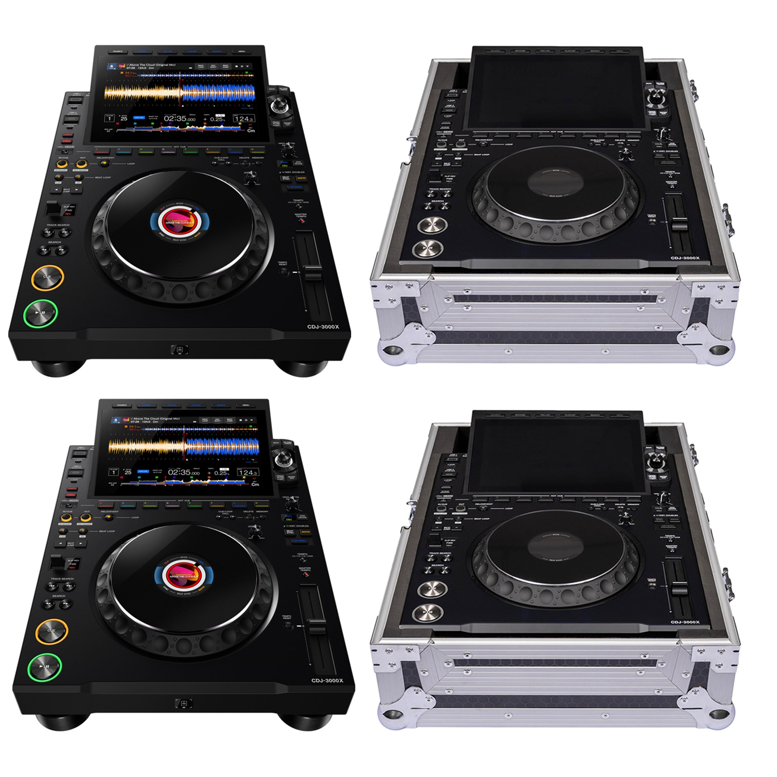 AlphaTheta CDJ-3000X DJ Media Players with Headliner HL10207 Flight Cases by AlphaTheta