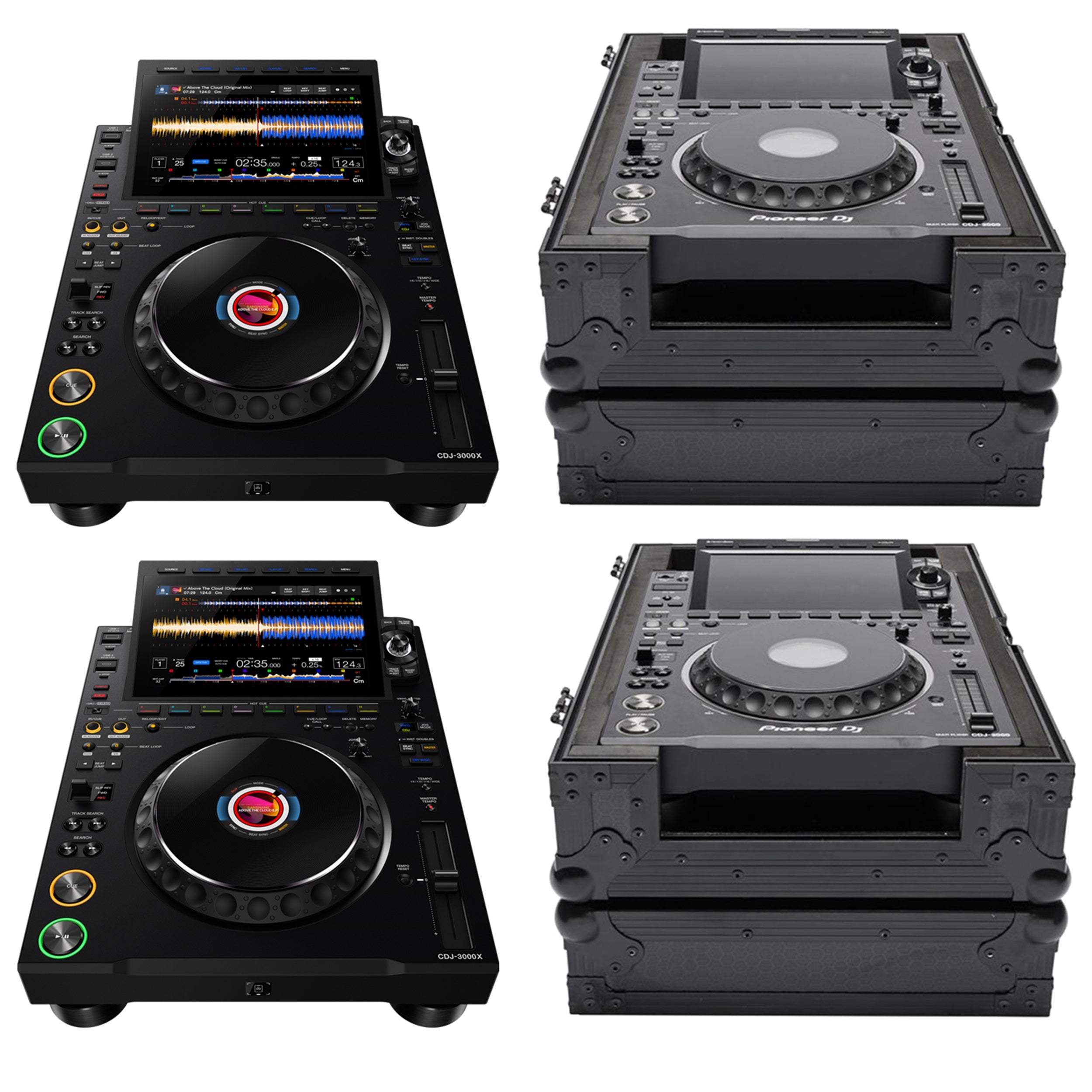 AlphaTheta CDJ-3000X DJ Media Players with Magma MGA41020  Flight Cases by AlphaTheta