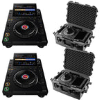AlphaTheta CDJ-3000X DJ Media Players with Odyssey VU3000XT Cases by AlphaTheta
