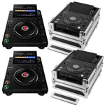 AlphaTheta CDJ-3000X DJ Media Players with Odyssey FZ3000X Black Label Flight Cases by AlphaTheta