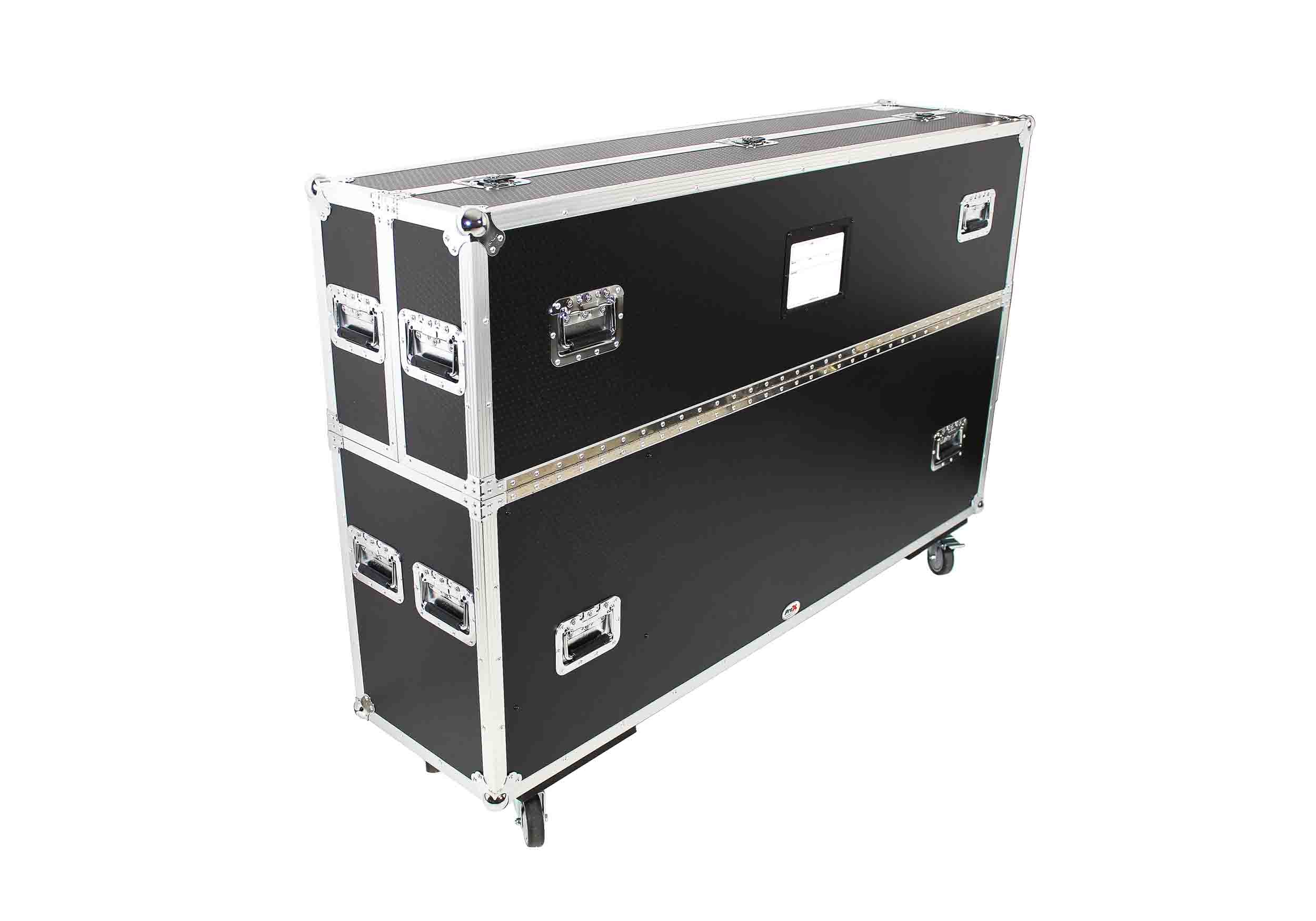 ProX XS-LCD7080WX2 Adjustable Flight Case for Flat Panel Monitor LED-LCD-Plasma TV Dual 70" to 85" W-4" Casters by ProX Cases