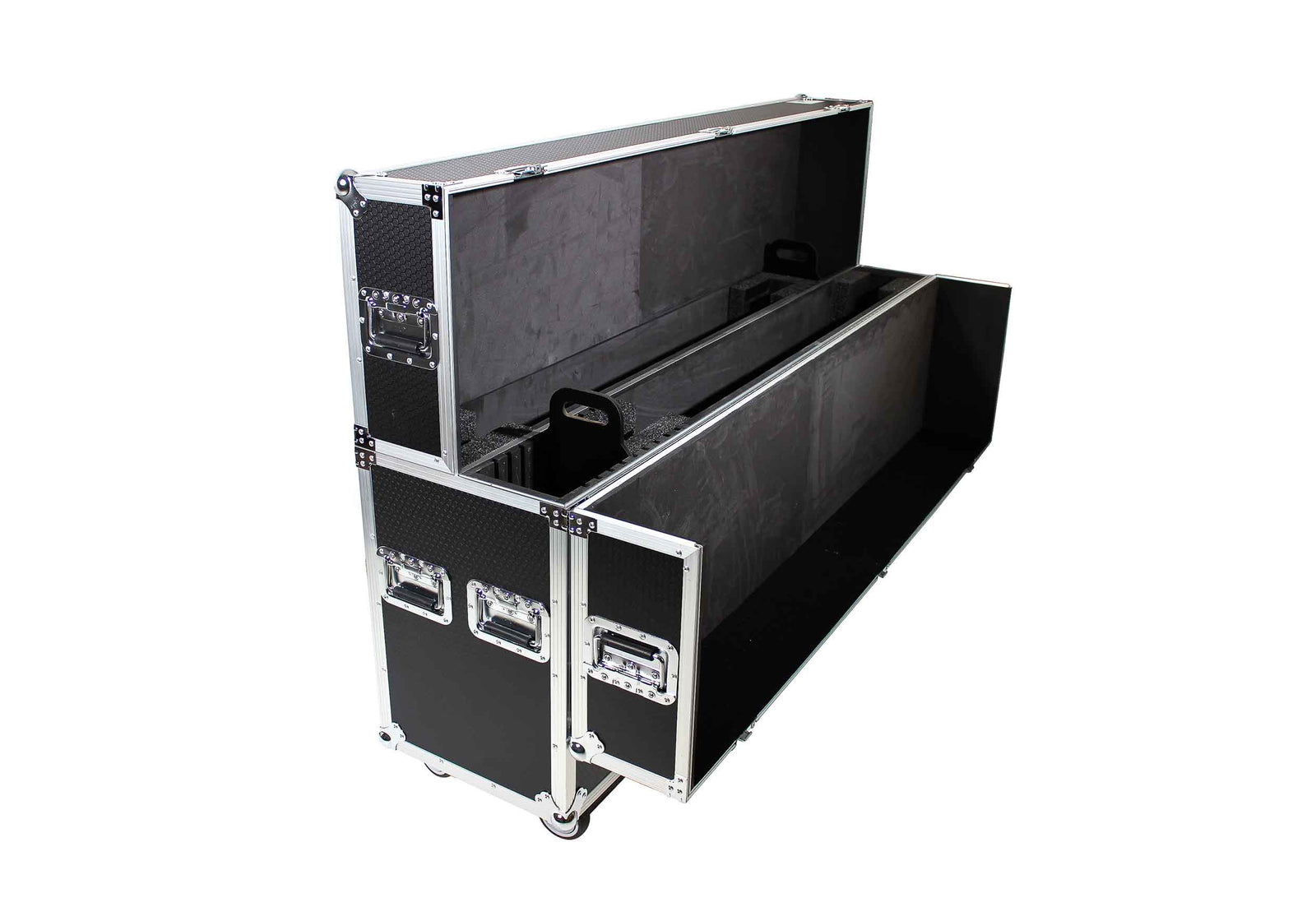 ProX XS-LCD7080WX2 Adjustable Flight Case for Flat Panel Monitor LED-LCD-Plasma TV Dual 70" to 85" W-4" Casters by ProX Cases