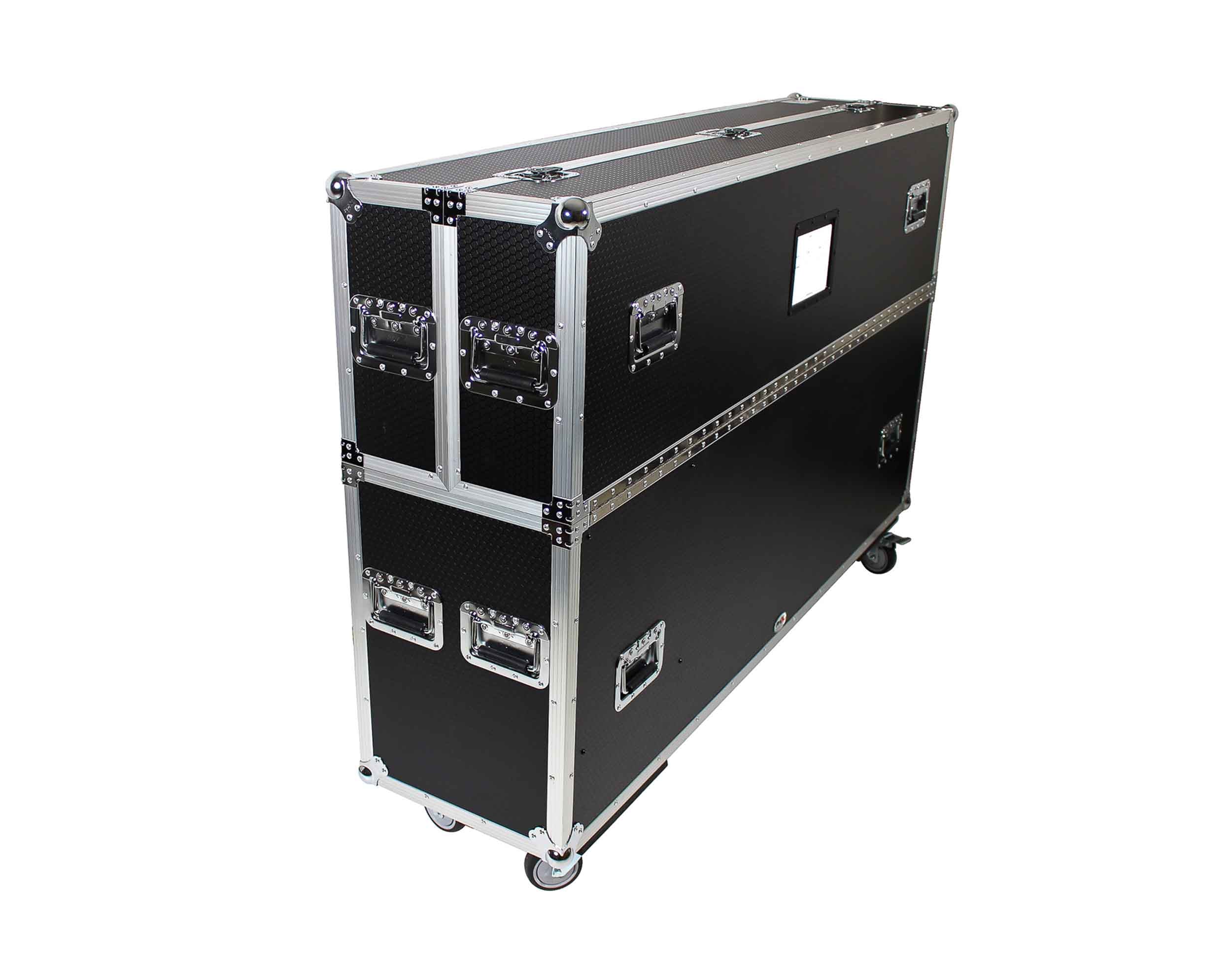 ProX XS-LCD7080WX2 Adjustable Flight Case for Flat Panel Monitor LED-LCD-Plasma TV Dual 70" to 85" W-4" Casters by ProX Cases