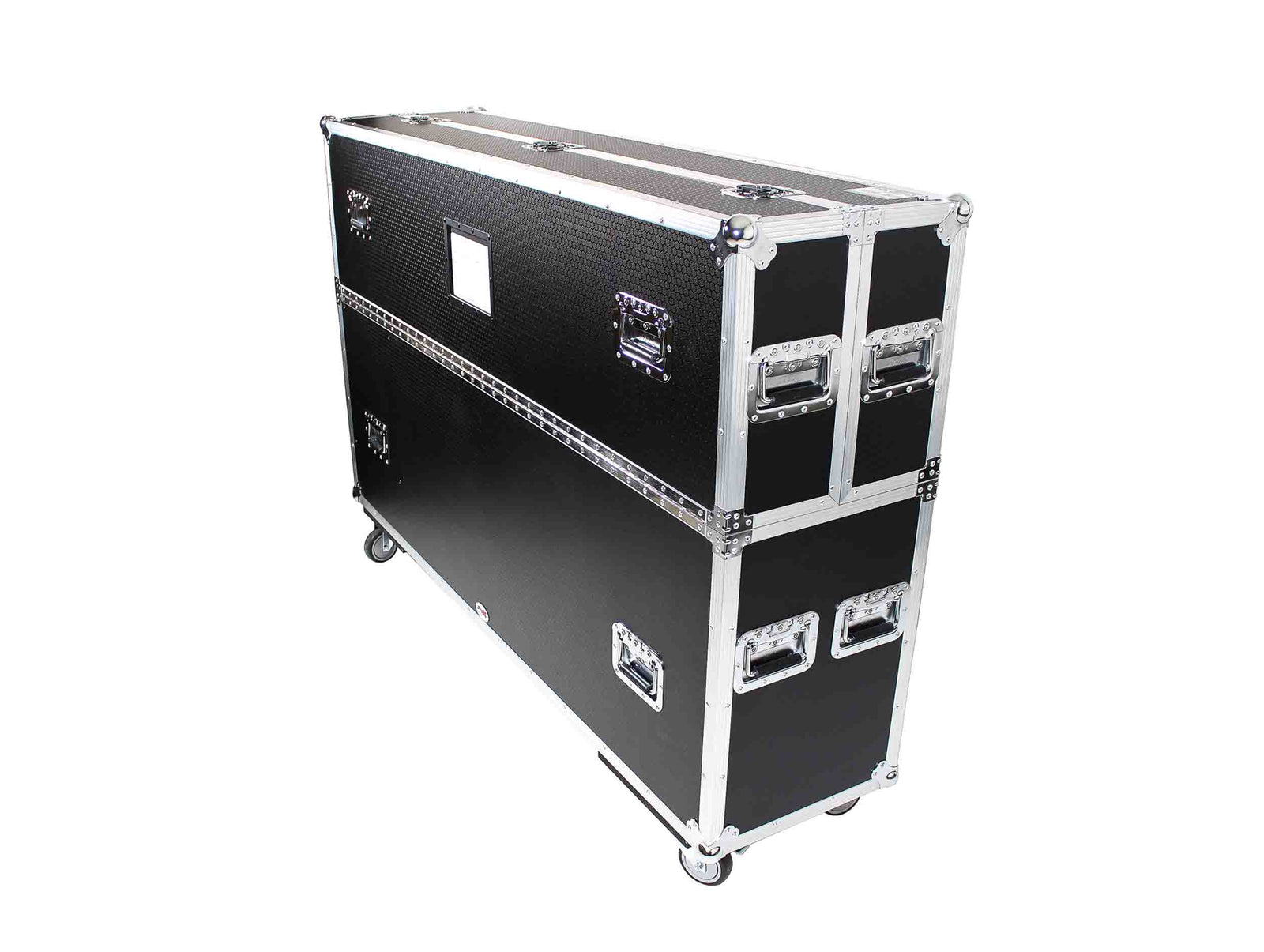 ProX XS-LCD7080WX2 Adjustable Flight Case for Flat Panel Monitor LED-LCD-Plasma TV Dual 70" to 85" W-4" Casters by ProX Cases