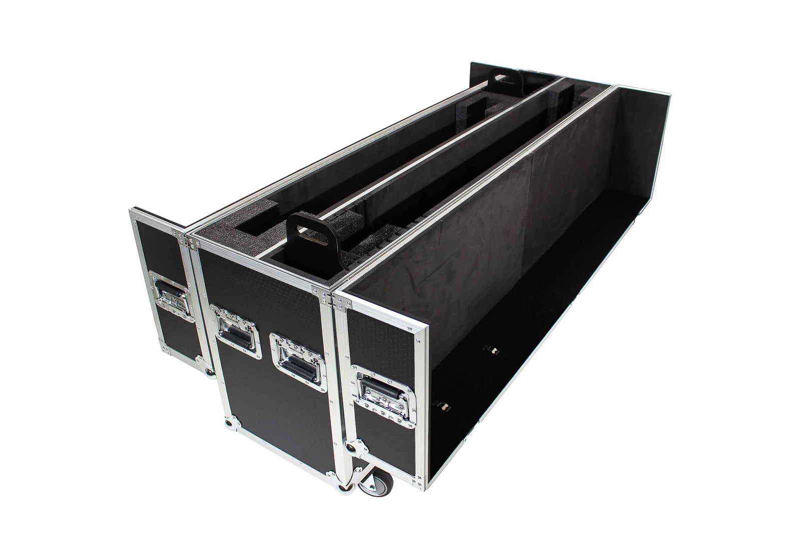 ProX XS-LCD7080WX2 Adjustable Flight Case for Flat Panel Monitor LED-LCD-Plasma TV Dual 70" to 85" W-4" Casters by ProX Cases