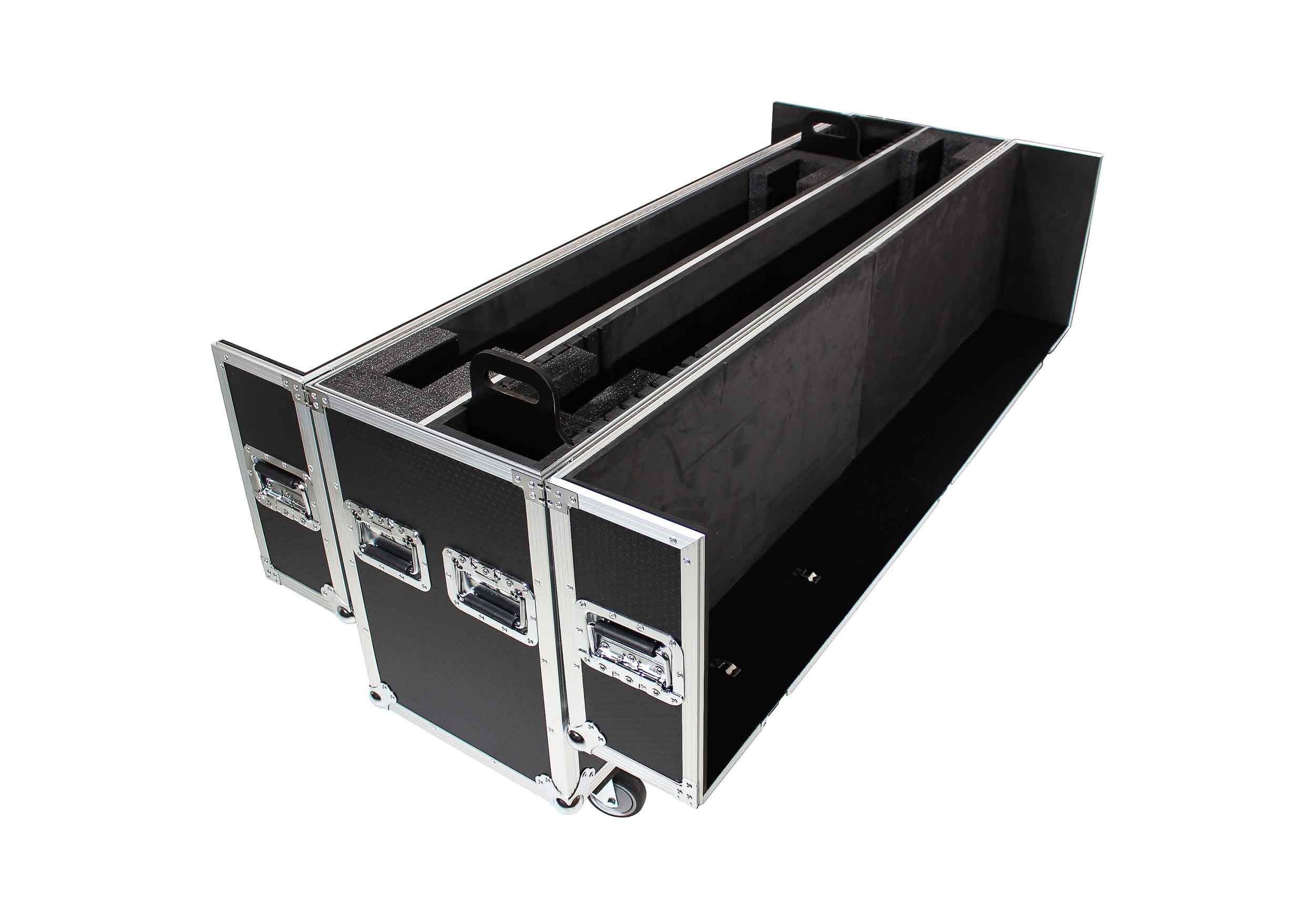 ProX XS-LCD7080WX2 Adjustable Flight Case for Flat Panel Monitor LED-LCD-Plasma TV Dual 70" to 85" W-4" Casters by ProX Cases