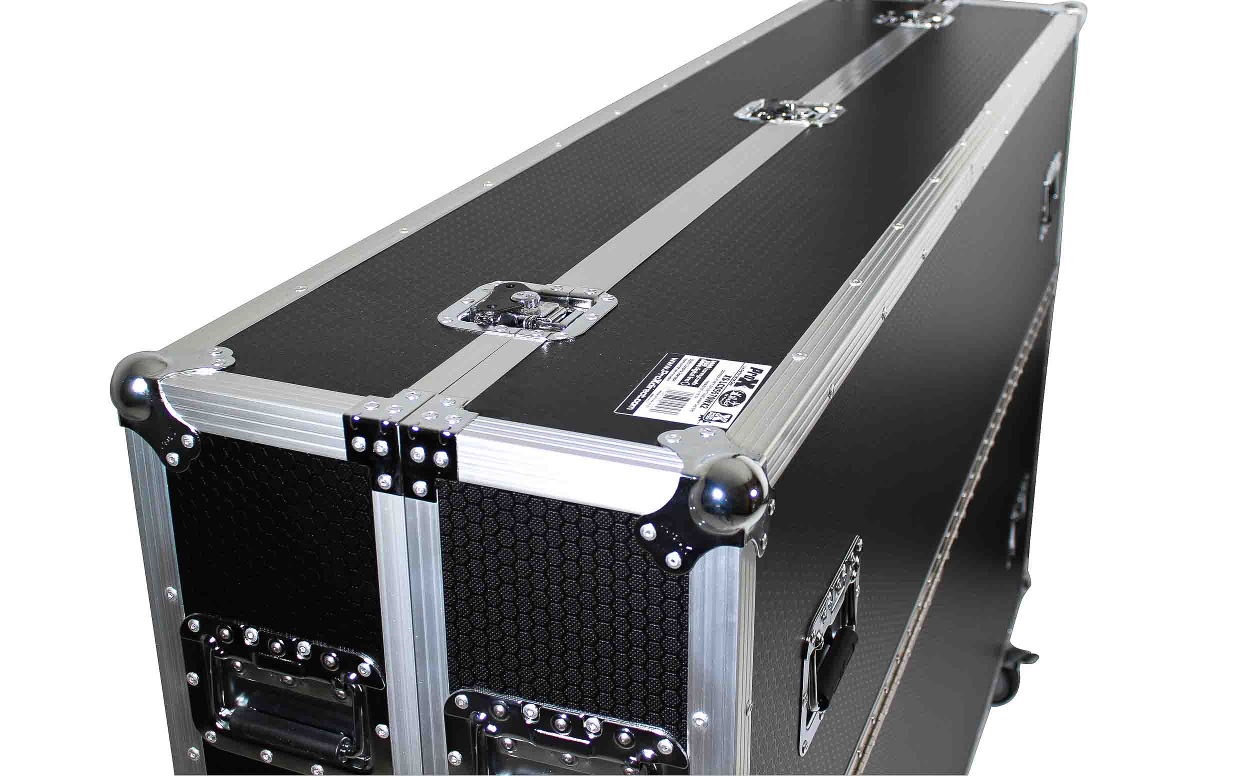 ProX XS-LCD7080WX2 Adjustable Flight Case for Flat Panel Monitor LED-LCD-Plasma TV Dual 70" to 85" W-4" Casters by ProX Cases