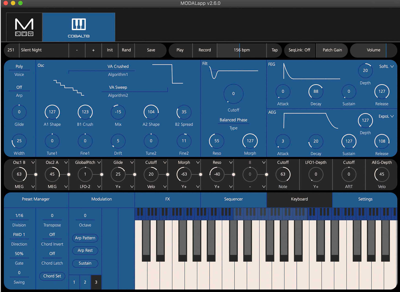 Modal COBALT8X 8-voice Extended Virtual Analog Synthesizer - 61 Key by Modal