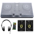 Pioneer DJ AlphaTheta DDJ-FLX2 with Headphones & Monitors & Decksaver by AlphaTheta