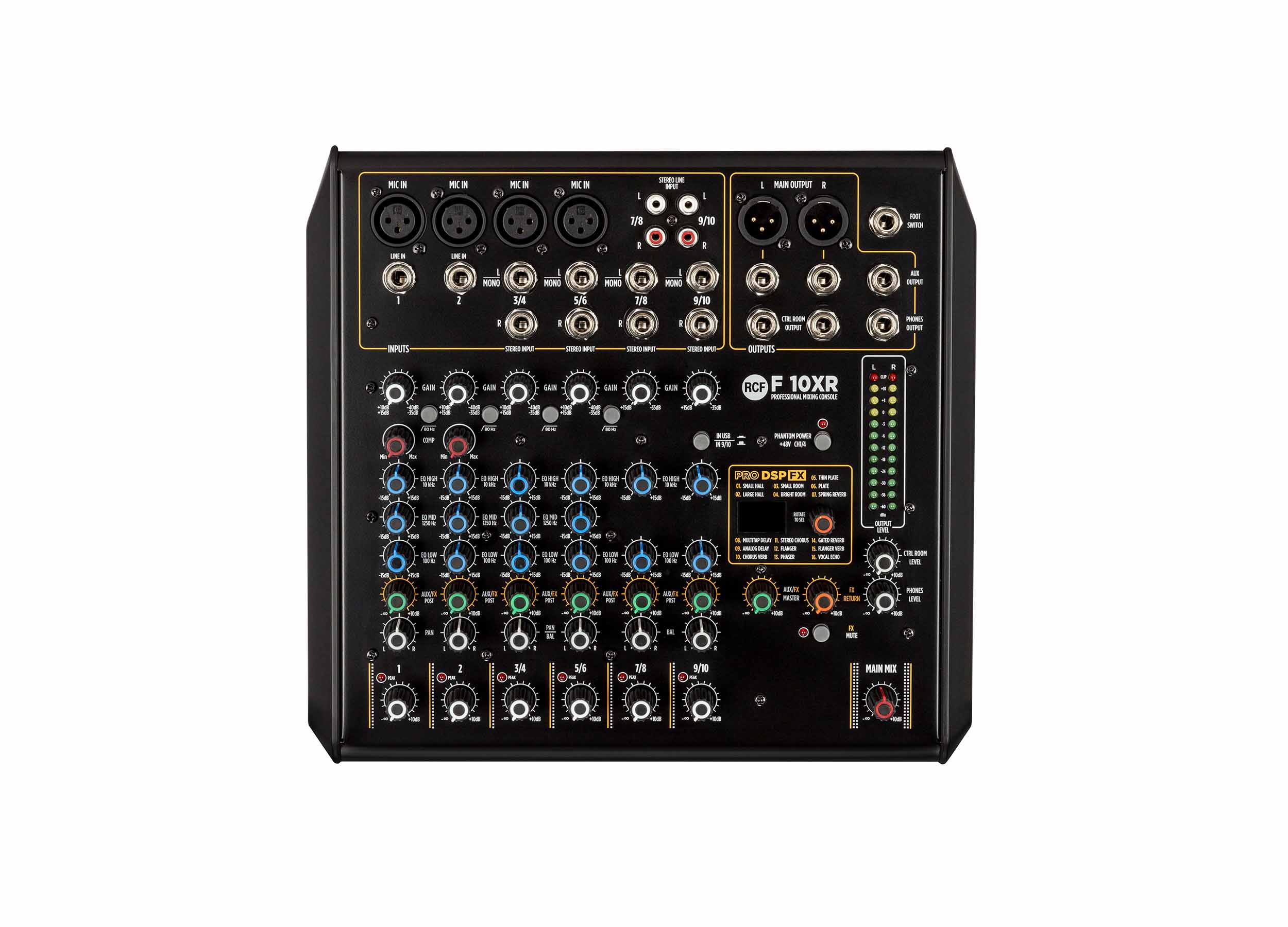 RCF F-10XR 10-Channel Mixing Console with Multi-FX and USB Recording by RCF