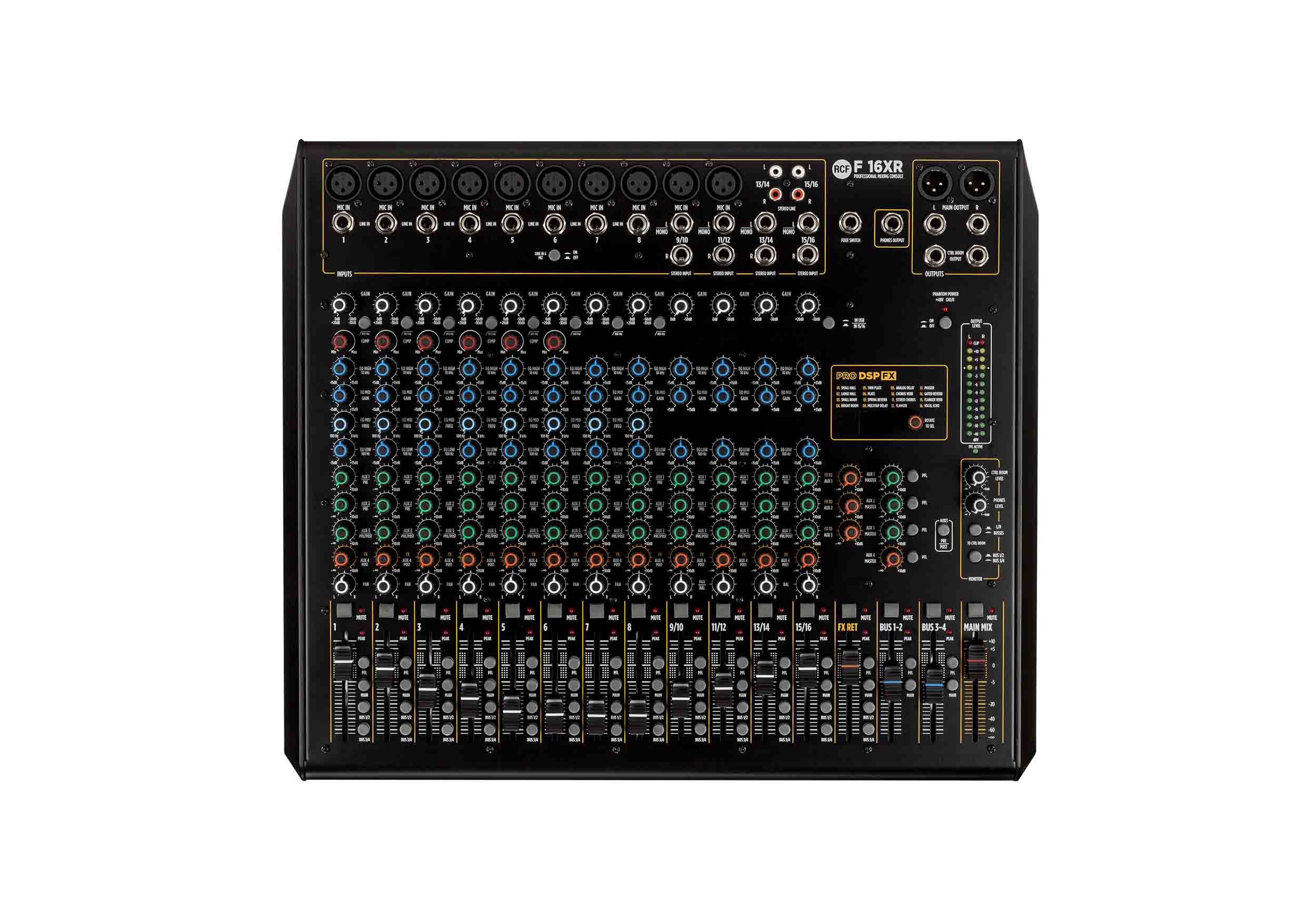 RCF F-16XR 16-Channel Mixing Console with Multi-FX and USB Recording by RCF