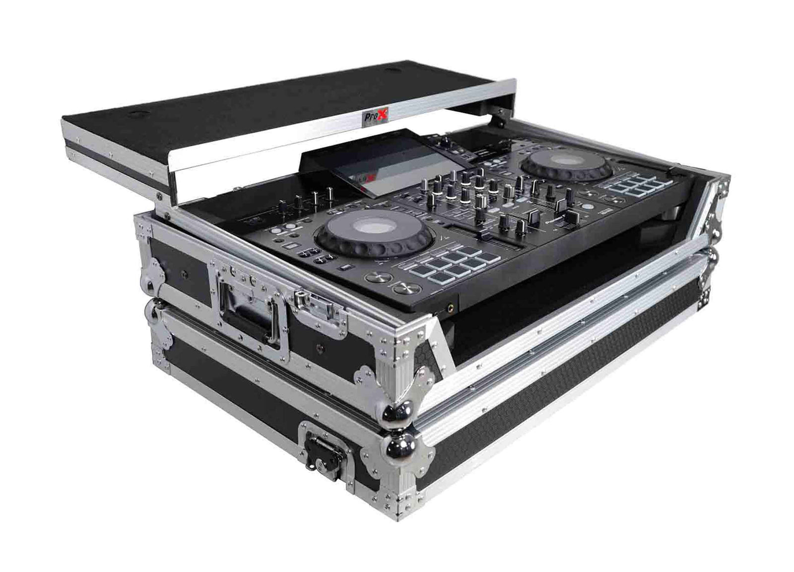 ProX XS-XDJRX3 WLT Flight Case for Pioneer XDJ-RX3, DDJ-REV5 DJ Controller with Laptop Shelf 1U Rack Space and Wheels by ProX Cases