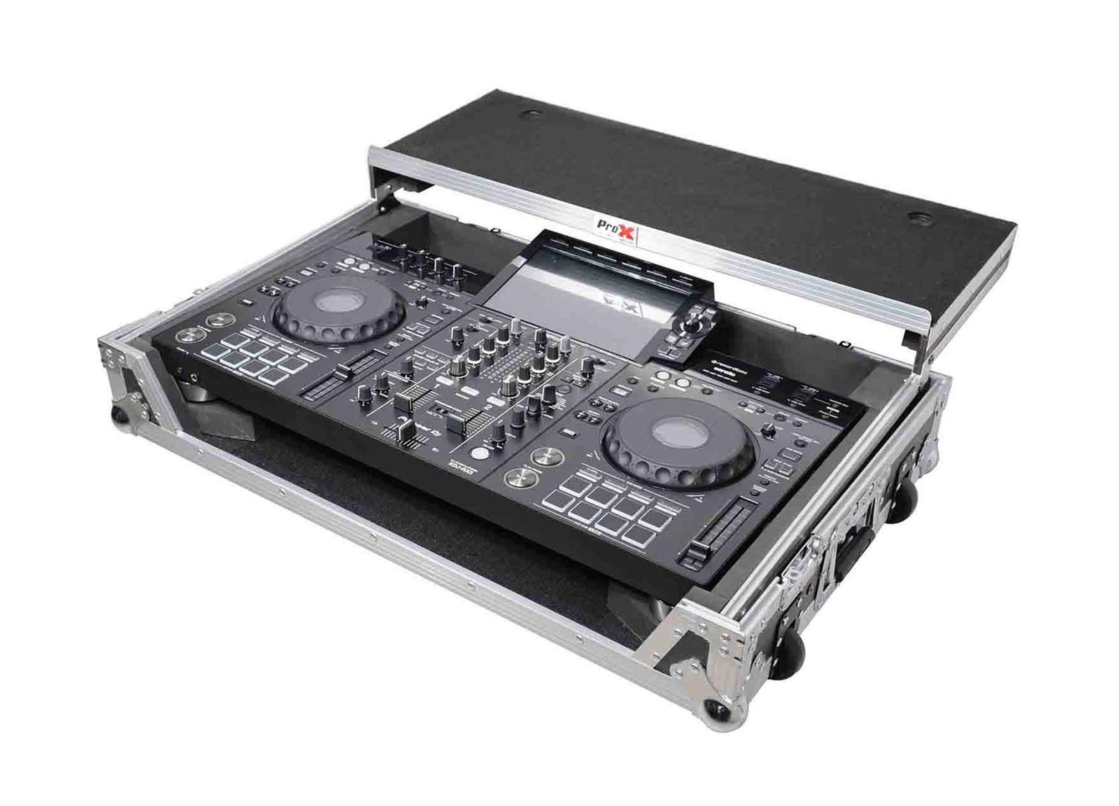ProX XS-XDJRX3 WLT Flight Case for Pioneer XDJ-RX3, DDJ-REV5 DJ Controller with Laptop Shelf 1U Rack Space and Wheels by ProX Cases