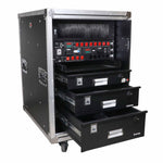 ProX T-16USLAM24, 16U 24" Deep Vertical Rack Shock Mount Case with 2 Sliding Slam Doors and 4" Caster Wheels by ProX Cases