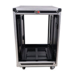 ProX T-16USLAM24, 16U 24" Deep Vertical Rack Shock Mount Case with 2 Sliding Slam Doors and 4" Caster Wheels by ProX Cases
