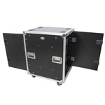 ProX T-16USLAM24, 16U 24" Deep Vertical Rack Shock Mount Case with 2 Sliding Slam Doors and 4" Caster Wheels by ProX Cases