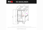 ProX T-16USLAM24, 16U 24" Deep Vertical Rack Shock Mount Case with 2 Sliding Slam Doors and 4" Caster Wheels by ProX Cases
