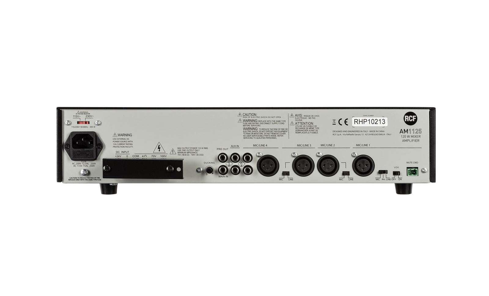 RCF AM1125, 5-Channel Digital Mixer Amplifier, 4 Ω / 70 V / 100 V - 160 W by RCF