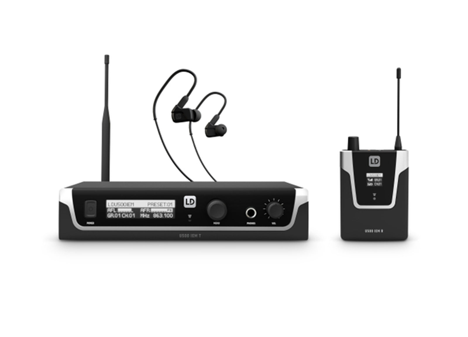 LD Systems U5047IEMHP(US) In-Ear Monitoring System with Earphones - 470 to 490 MHz by LD Systems