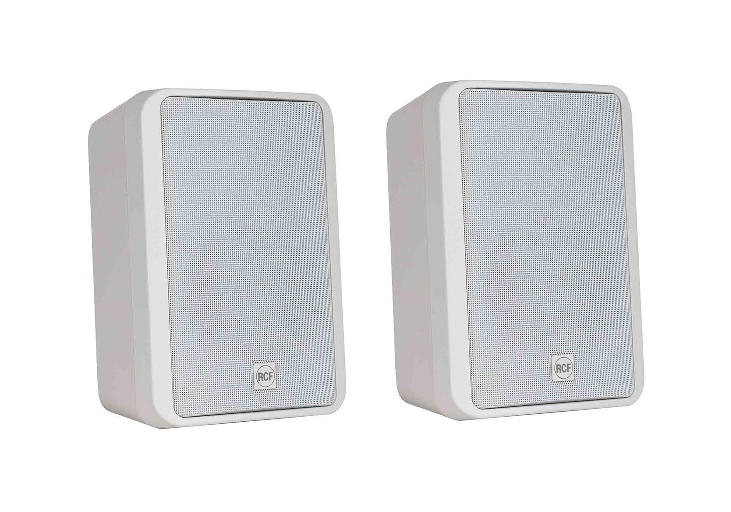 RCF MR50-T-W 5-Inch Two-Way Bass Reflex Passive Speaker with Line Transformer White 240 Watt - Pair by RCF