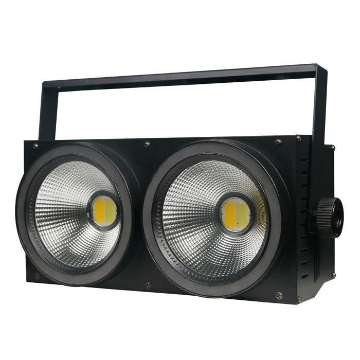 Bauer Lighting Double Barrel 200W Dual White LED Blinder w/ RGB Rings by Bauer