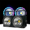 Bauer Lighting Double Barrel 200W Dual White LED Blinder w/ RGB Rings by Bauer