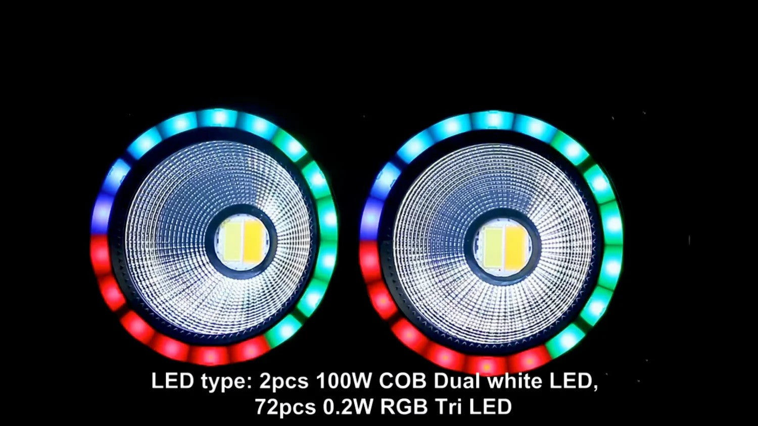 Bauer Lighting Double Barrel 200W Dual White LED Blinder w/ RGB Rings by Bauer