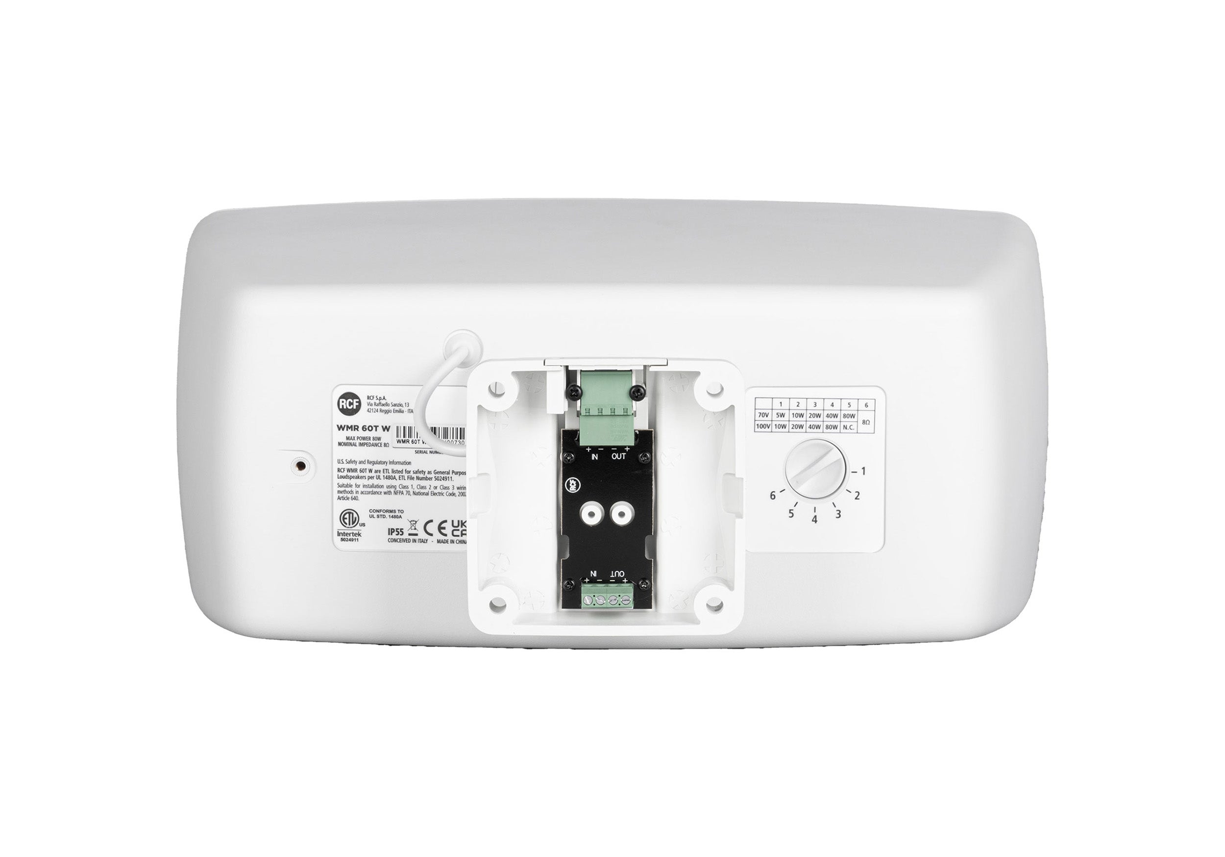 RCF WMR-60T - W 6.5-Inch 2-Way Wall Mount Monitor Passive Speaker White with Transformer 8 Ω, 70/100V - 320W by RCF
