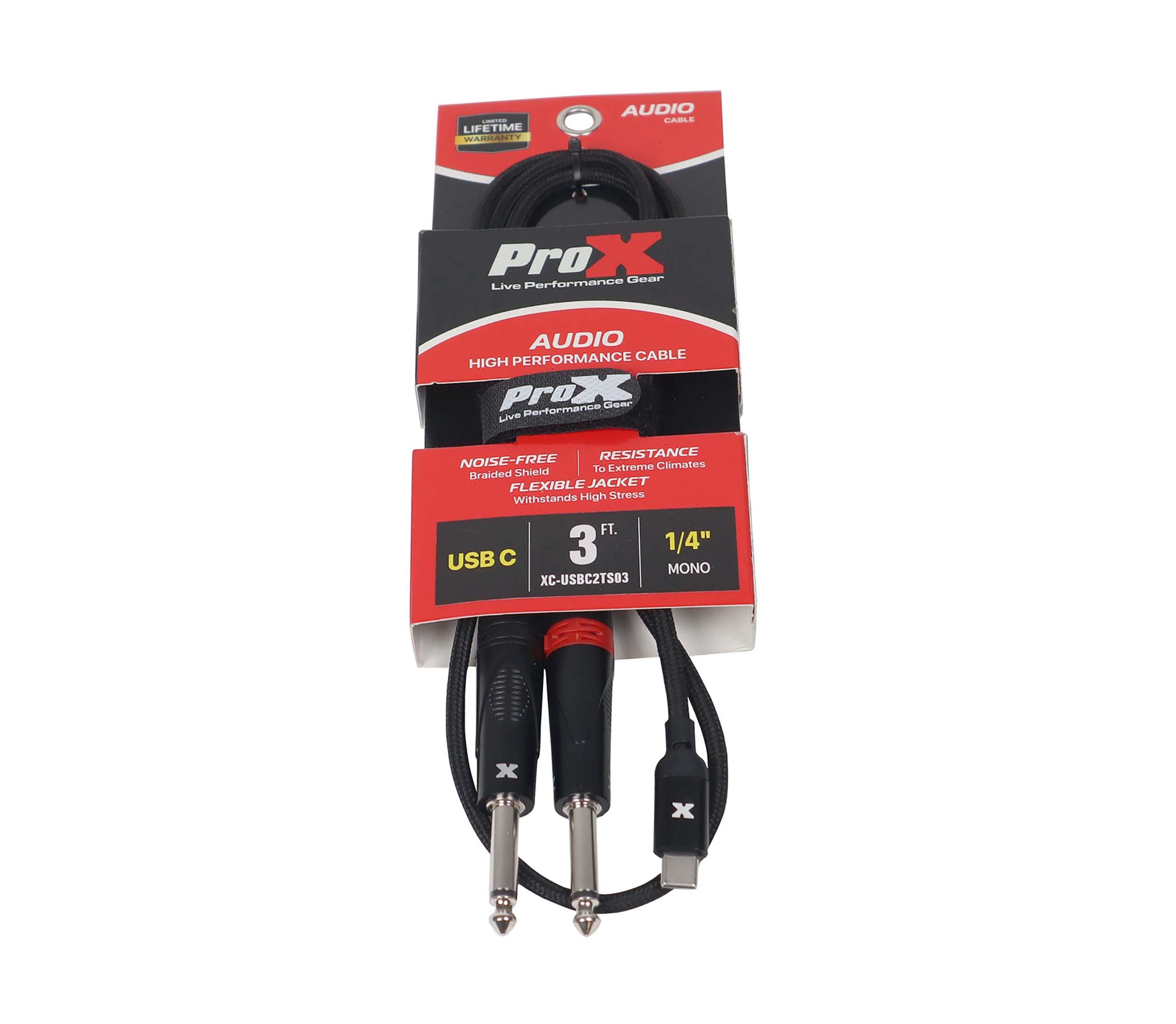 ProX XC-USBC2TS03 USB-C to Dual 1/4" TS Audio Cable - 3 Feet by ProX Cases