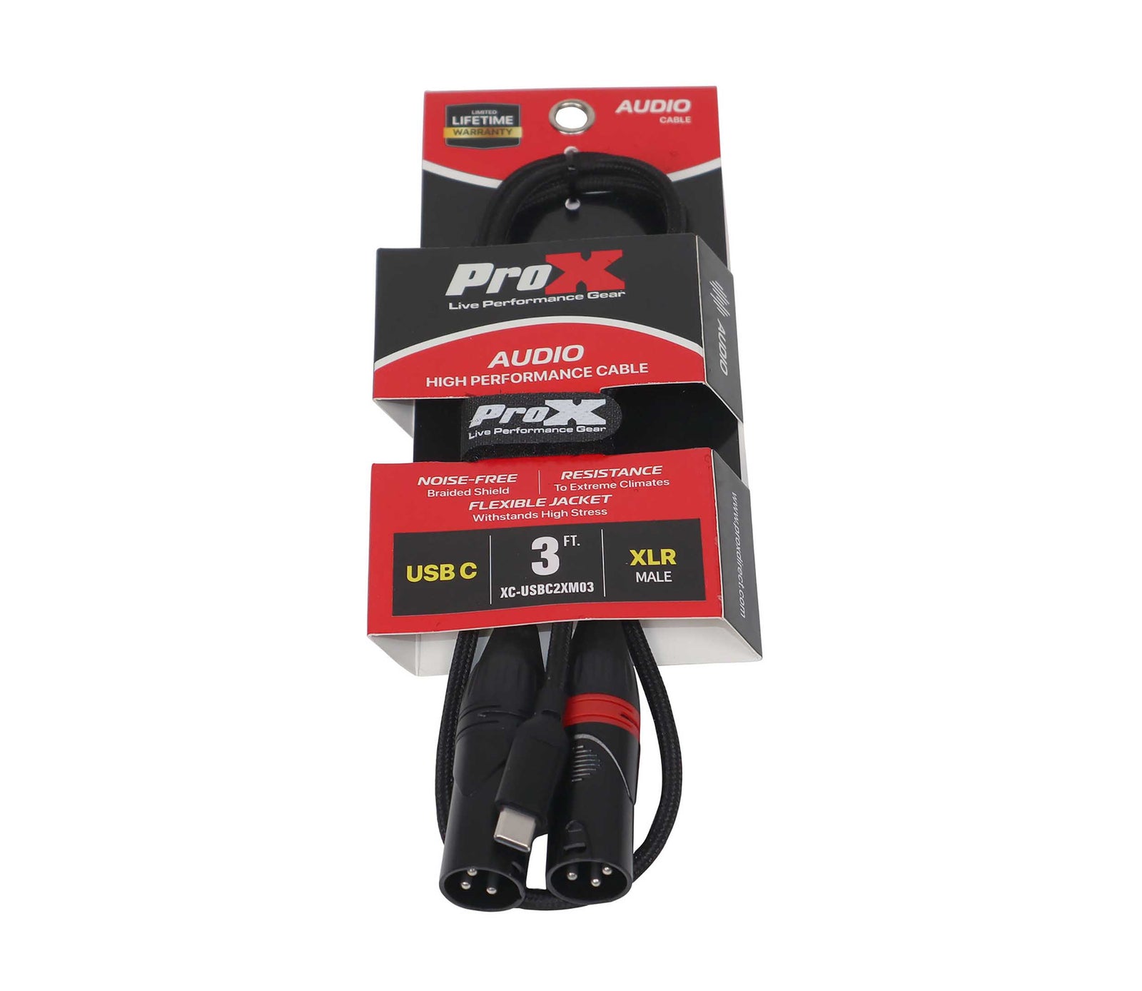 ProX XC-USBC2XM03 USB-C to Dual XLR-M Audio Cable - 3 Feet by ProX Cases