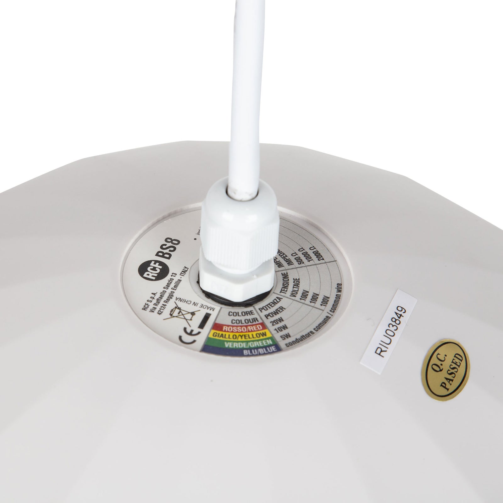 RCF BS 8 Dual Cone 8-Inch Spherical Suspended Speaker - White by RCF