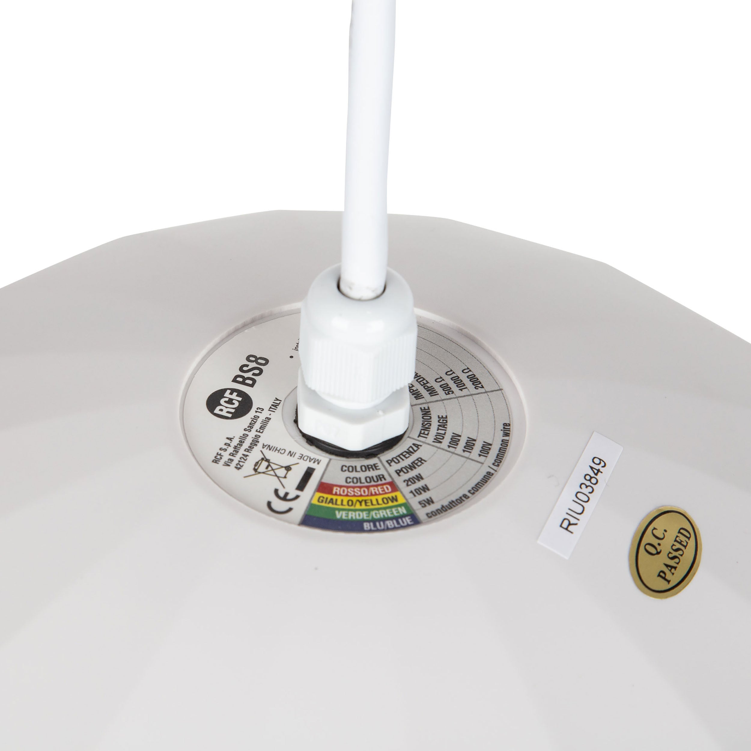 RCF BS 8 Dual Cone 8-Inch Spherical Suspended Speaker - White by RCF
