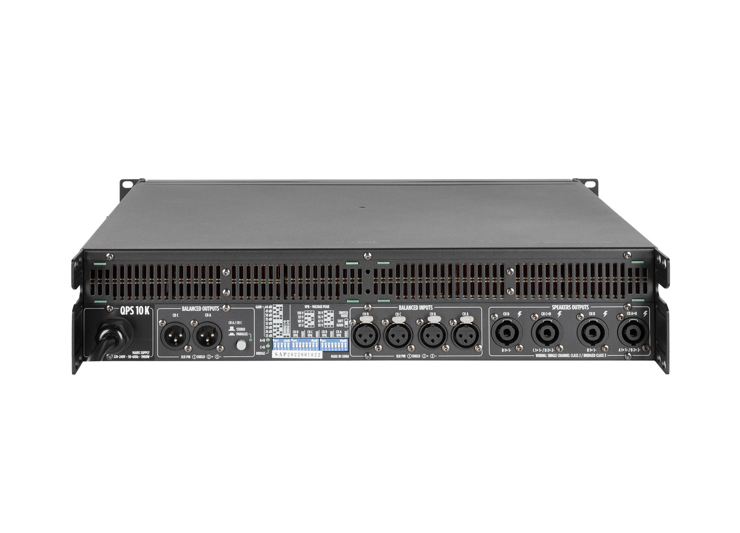 RCF QPS 10K Four Channels Professional Power Amplifier - 4 x 2500 Watt by RCF