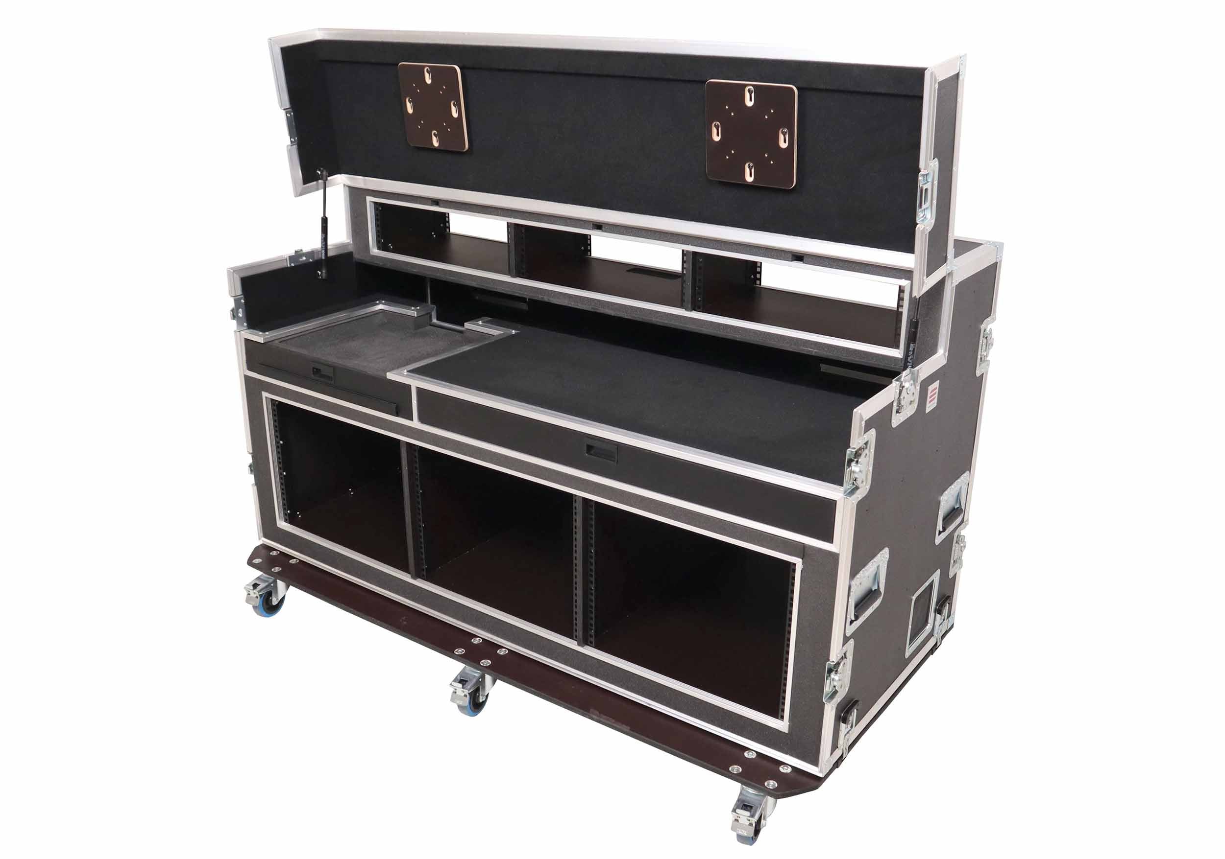 Santosom XSM-AVATEM1M 3X8U 3X3U Video Controller Flight Case for Blackmagic ATEM 1 M/E Panel with 2 Screens by Santosom