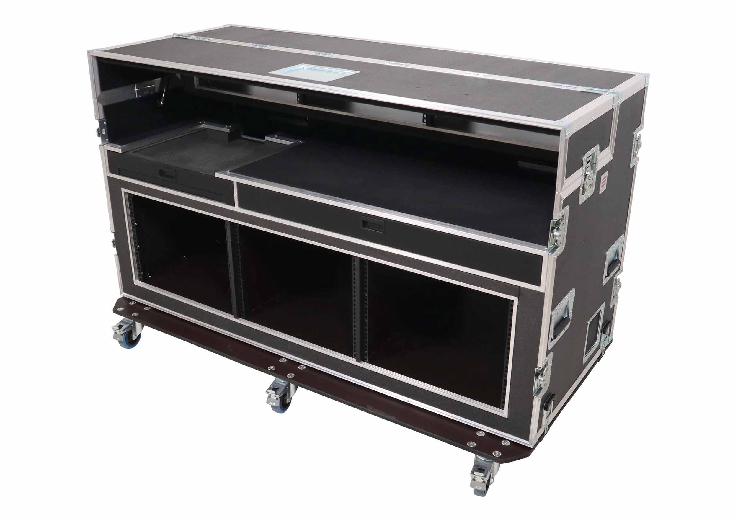 Santosom XSM-AVATEM1M 3X8U 3X3U Video Controller Flight Case for Blackmagic ATEM 1 M/E Panel with 2 Screens by Santosom