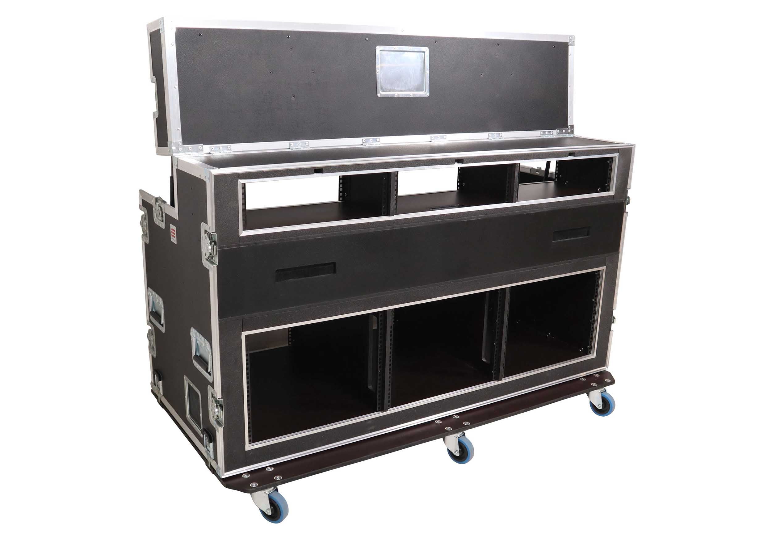 Santosom XSM-AVATEM1M 3X8U 3X3U Video Controller Flight Case for Blackmagic ATEM 1 M/E Panel with 2 Screens by Santosom