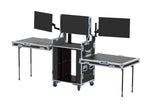 Santosom XSM-AV16UW OPTO FC Regie PRO-3A Workstation System with 16U Rack Space, Dual Side Tables & Triple Monitor Setup by Santosom