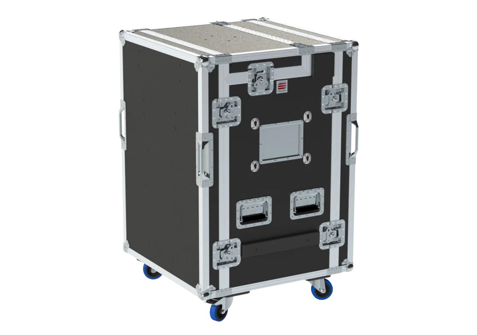 Santosom XSM-AV16UW OPTO FC Regie PRO-3A Workstation System with 16U Rack Space, Dual Side Tables & Triple Monitor Setup by Santosom