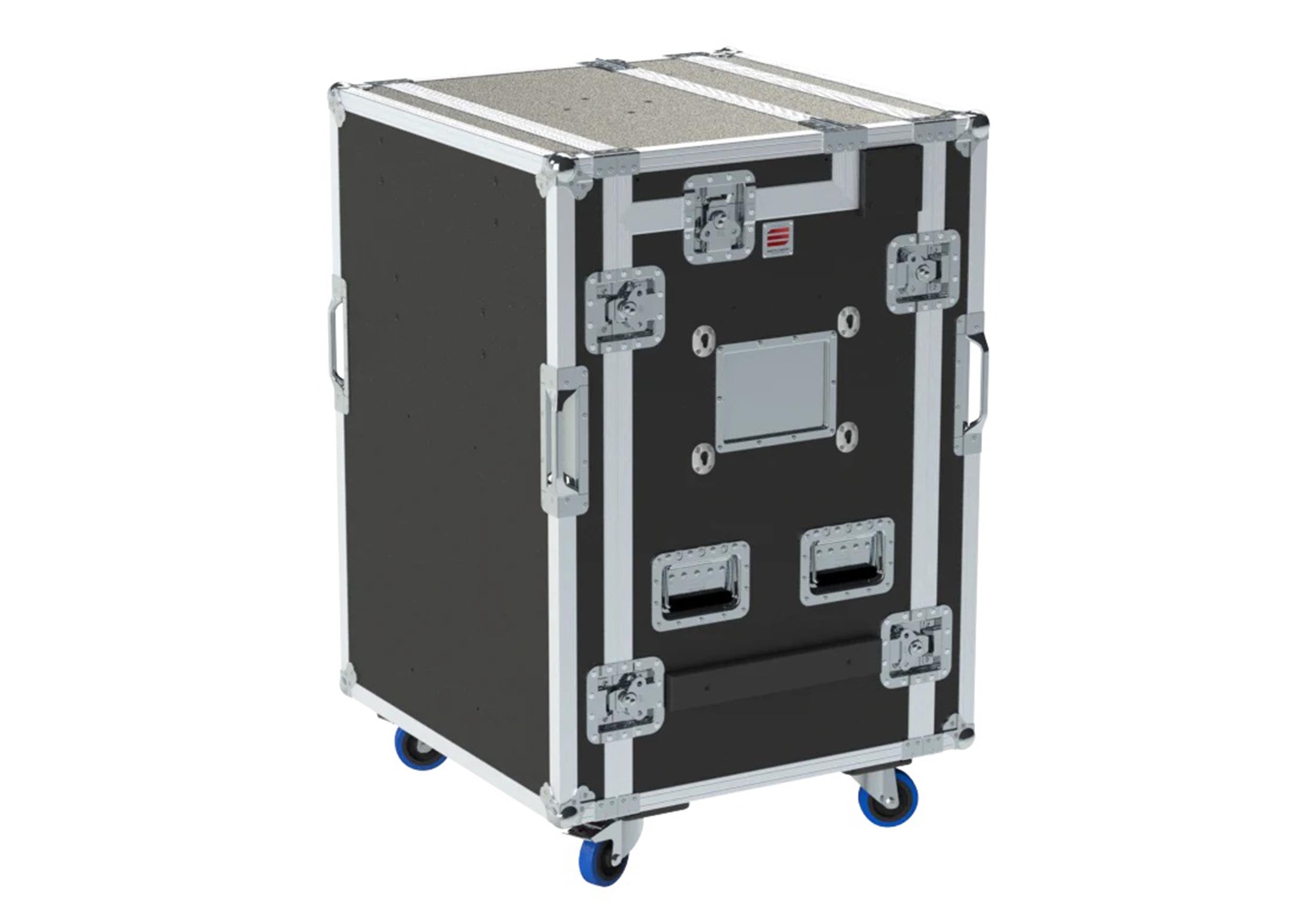 Santosom XSM-AV16UW OPTO FC Regie PRO-3A Workstation System with 16U Rack Space, Dual Side Tables & Triple Monitor Setup by Santosom