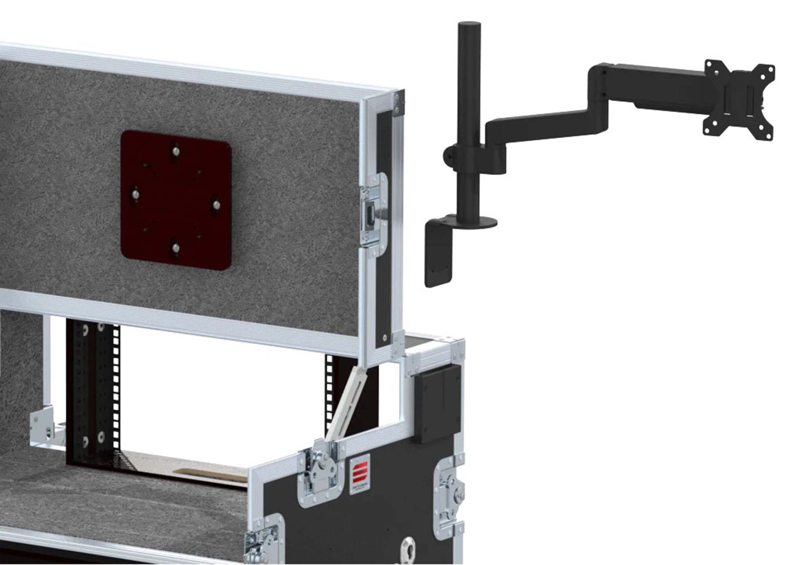 Santosom XSM-AV16UW OPTO FC Regie PRO-3A Workstation System with 16U Rack Space, Dual Side Tables & Triple Monitor Setup by Santosom