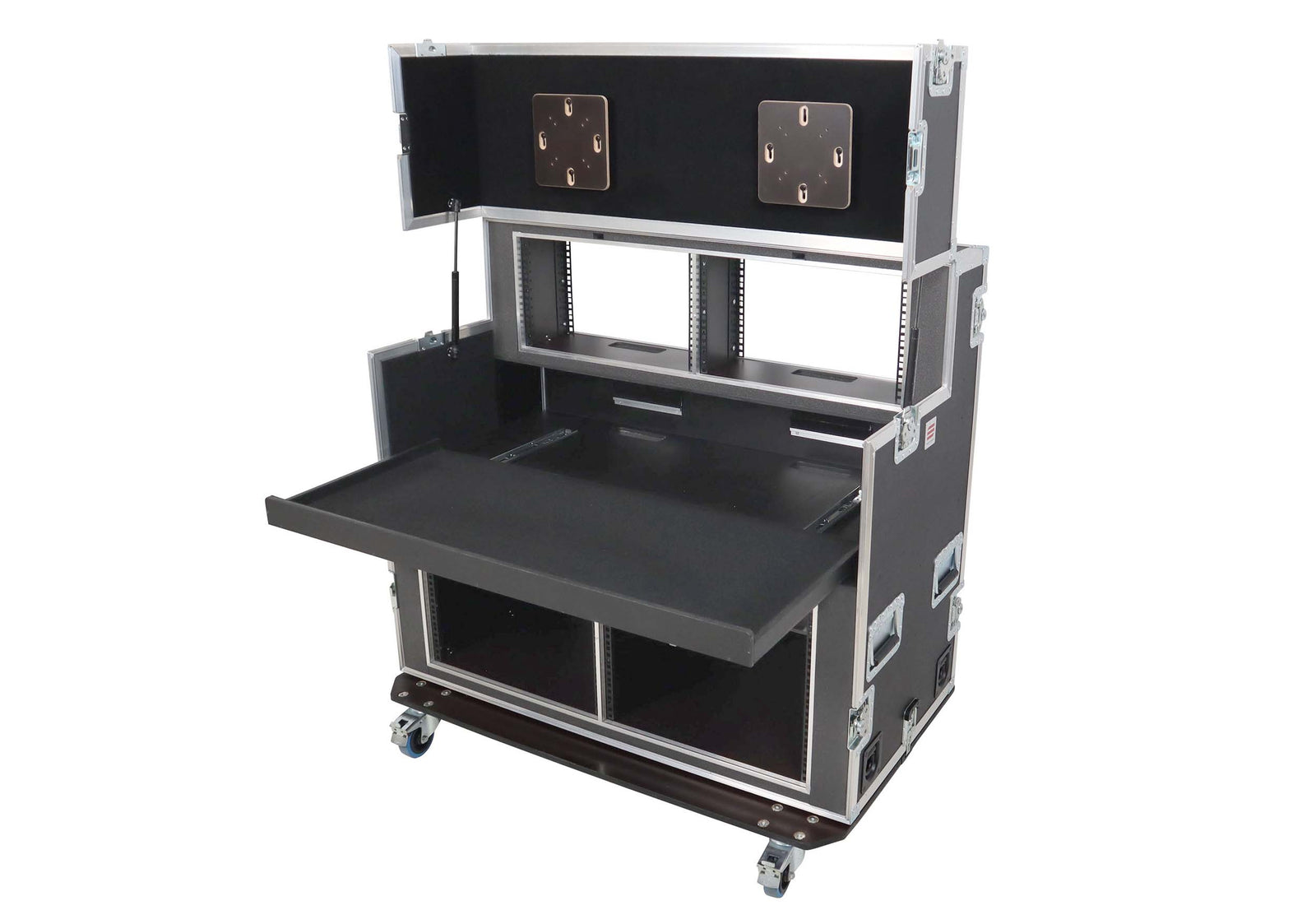 Santosom XSM-AVPRO 2X9U 2X6U Video Controller Flight Case for 2x 24" Monitors and 9U/6U Rack by Santosom
