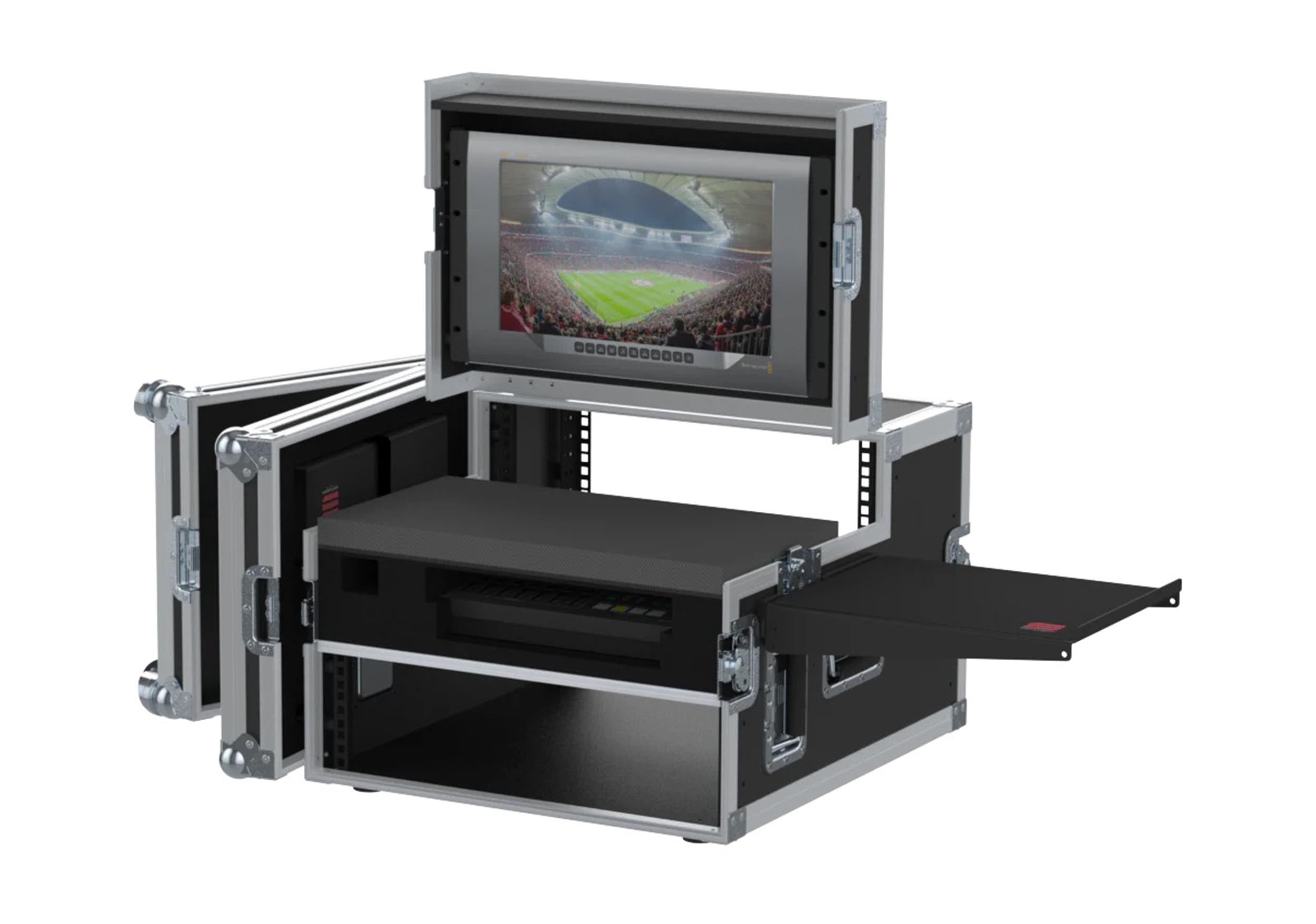 Santosom XSM-ROLAND VR4HD 3U Flight Case Regie 4 Roland VR-4HD, LCD and 19" 3U by Santosom