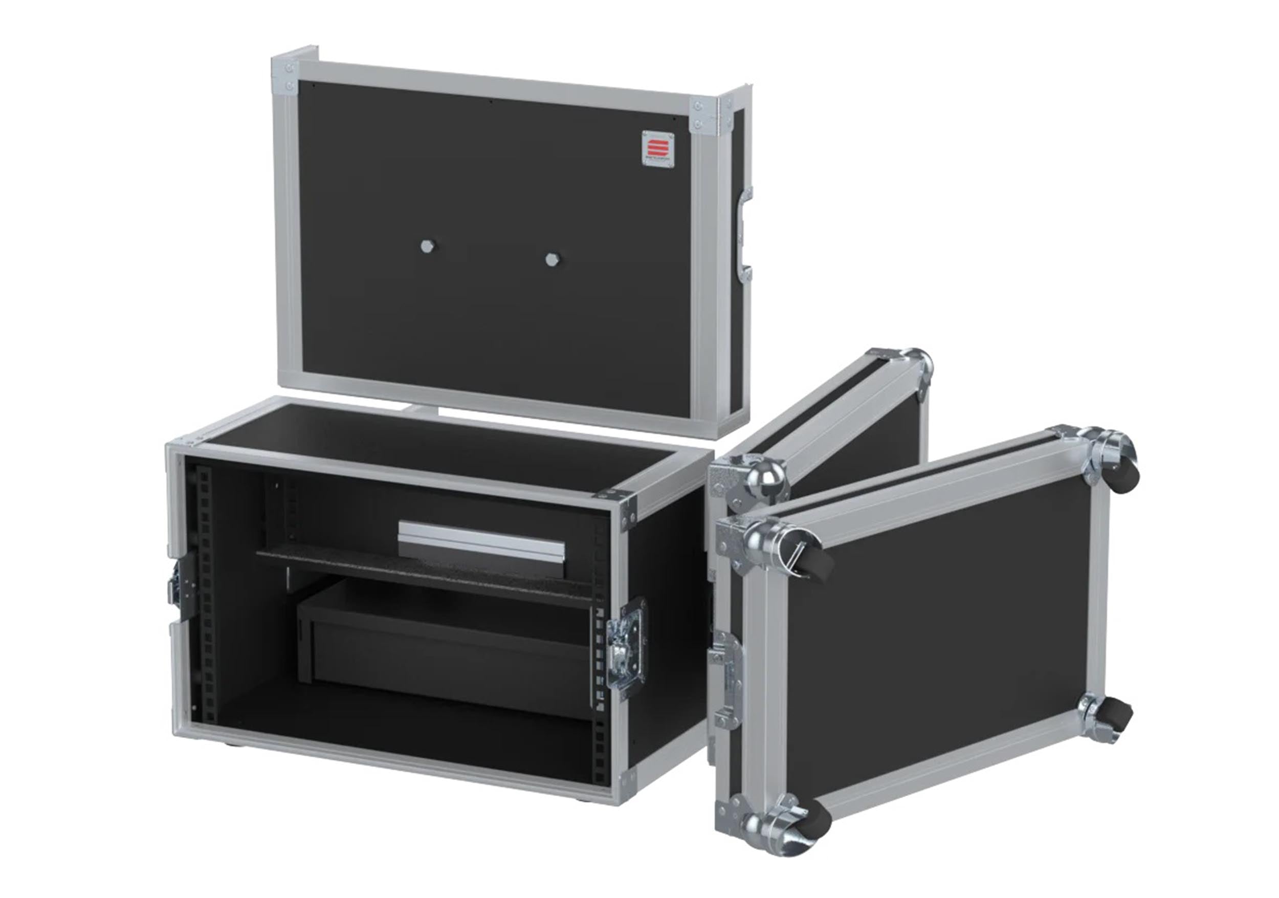 Santosom XSM-AV6U3U Flight Case Regie 4 Video Production Controller with LCD & 19" 3U Rack by Santosom