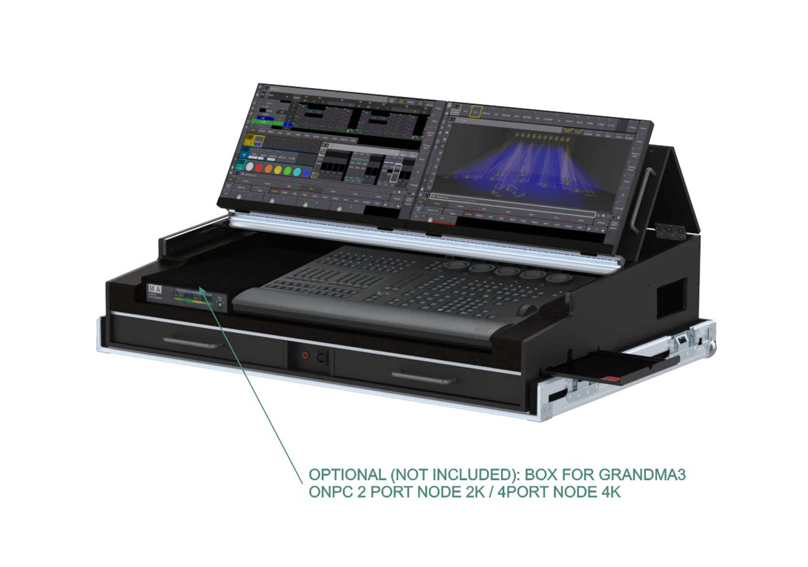 Santosom XSM-GMA3onPC Pro SIS Flight Case for grandMA3 onPC Command Wing and FaderWing by Santosom
