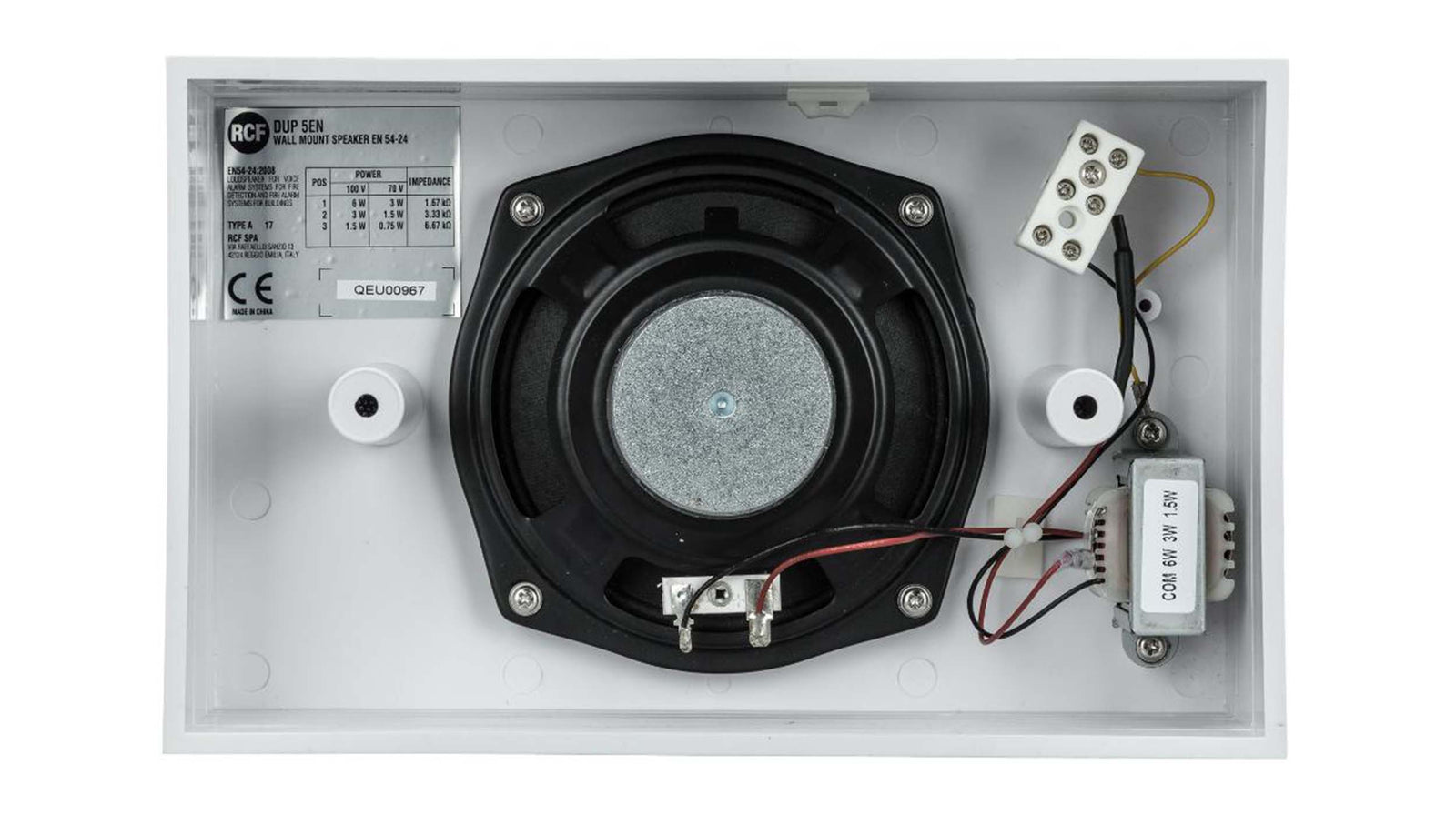 RCF DUP 5EN 5.5-Inch Wall Mount Universal Plastic Speaker White - 70-100V by RCF