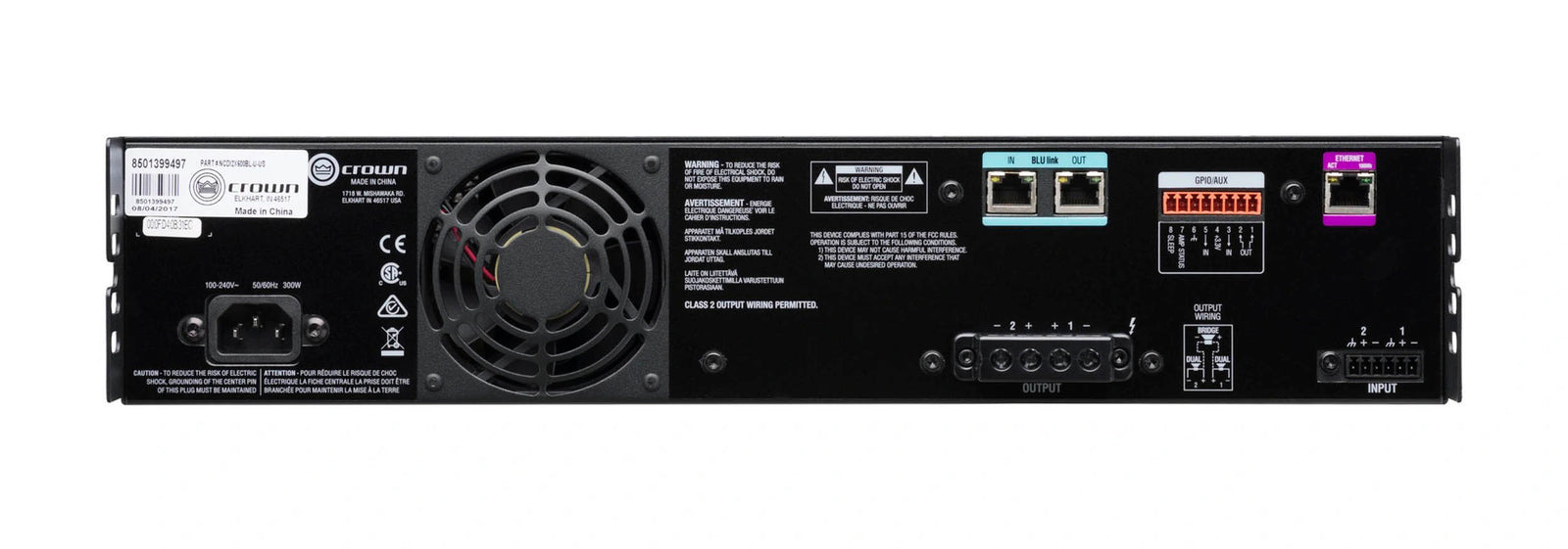 Crown CDI2X600BL 2-Channel Drive Core Series Power Amplifier with BLU link - 600W by Crown