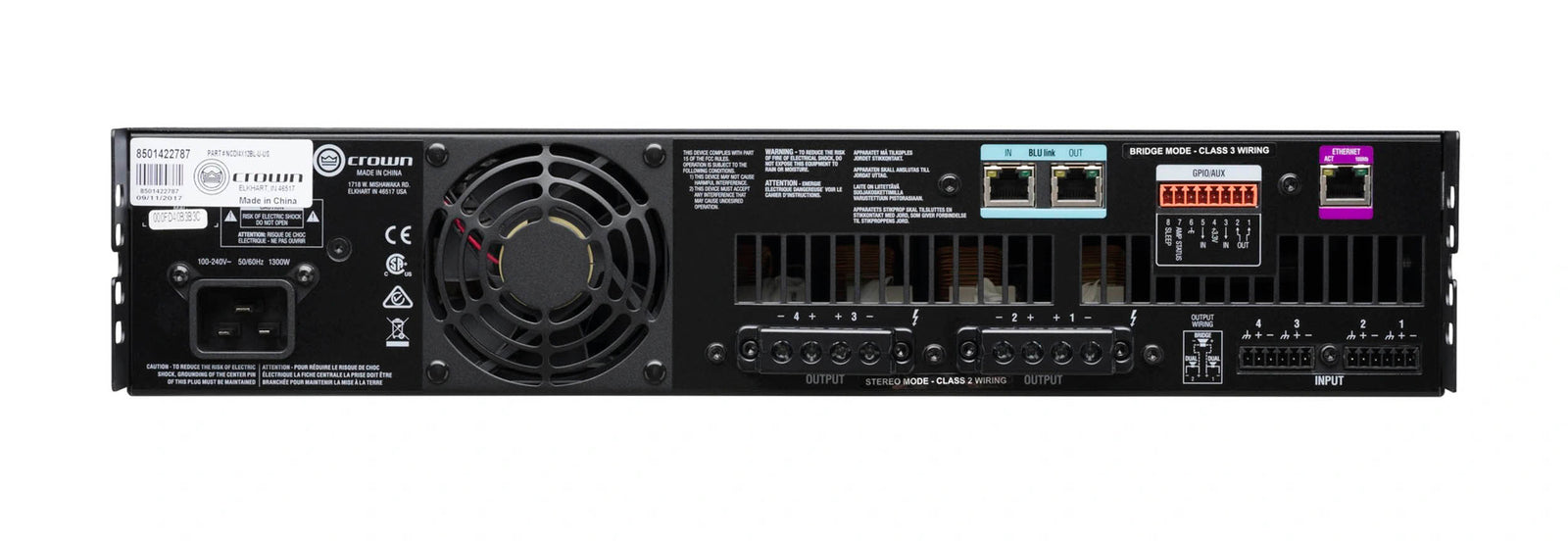 Crown CDI4X1200BL 4-Channel Drive Core Series Power Amplifier with BLU link - 1200 Watt by Crown